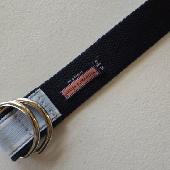 Vineyard vines blue ribbon belt ring adjustable extra large XL